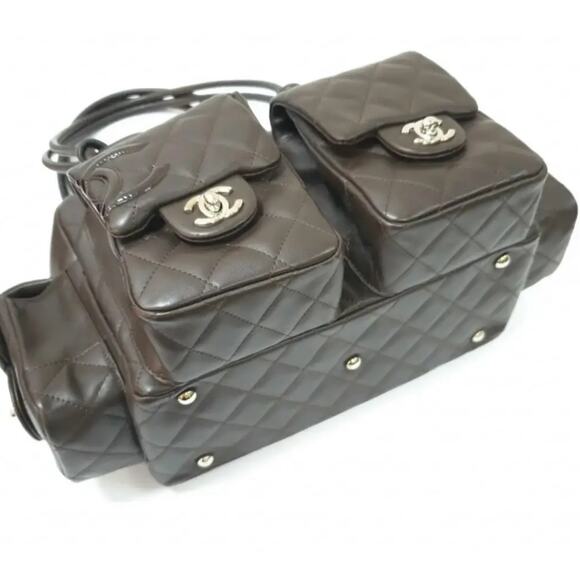 CHANEL Cambon Ligne Reporter Quilted Brown Lambskin Bag - Picture 10 of 16